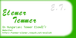 elemer temmer business card